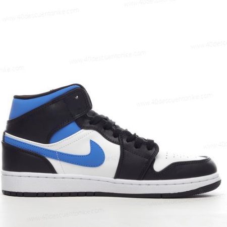 Zapatos Nike Air Jordan 1 Mid ‘Blanco Azul Negro’ Hombre/Femenino 554725-140