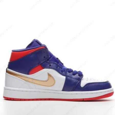 Zapatos Nike Air Jordan 1 Mid ‘Blanco Naranja Azul’ Hombre/Femenino 554725-131