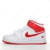 Zapatos Nike Air Jordan 1 Mid ‘Blanco Rojo’ Hombre/Femenino DR6497-116