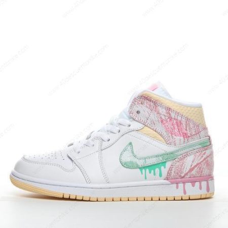 Zapatos Nike Air Jordan 1 Mid ‘Blanco Verde Rosa’ Hombre/Femenino DD1666-100
