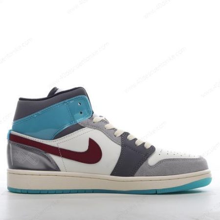 Zapatos Nike Air Jordan 1 Mid SE ‘Gris Azul Rojo’ Hombre/Femenino FB1870-161