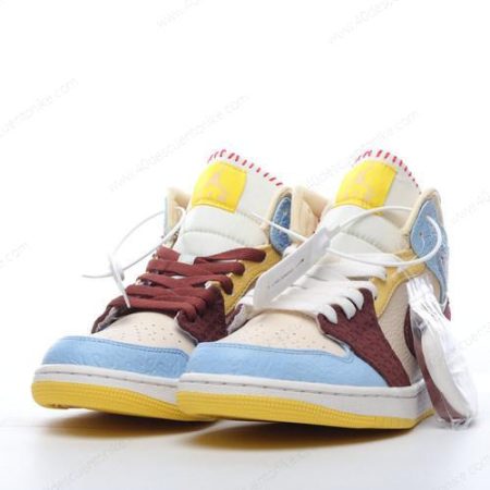 Zapatos Nike Air Jordan 1 Mid SE ‘Marrón Azul Amarillo’ Hombre/Femenino CU2803-200