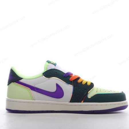 Zapatos Nike Air Jordan 1 Retro Low OG ‘Verde Púrpura Blanco’ Hombre/Femenino FD9665-351