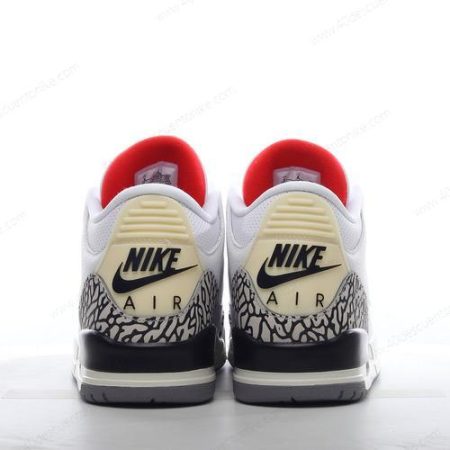 Zapatos Nike Air Jordan 3 Retro ‘Blanco Gris Rojo’ Hombre/Femenino 136064-102