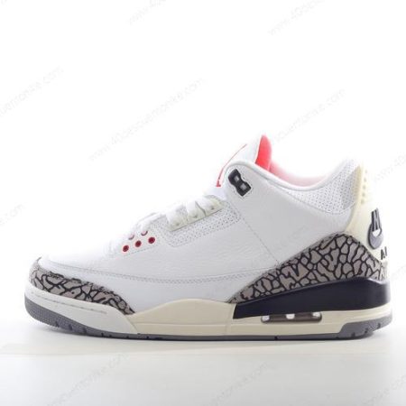 Zapatos Nike Air Jordan 3 Retro ‘Blanco Gris Rojo’ Hombre/Femenino 136064-105