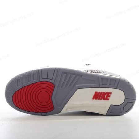 Zapatos Nike Air Jordan 3 Retro ‘Blanco Gris Rojo’ Hombre/Femenino 136064-105