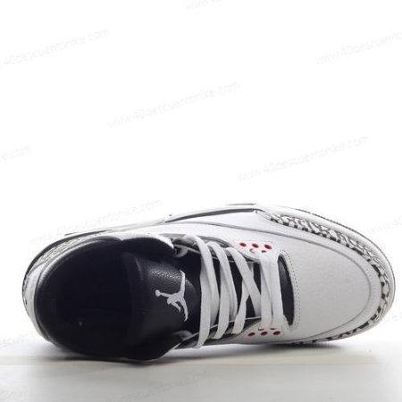 Zapatos Nike Air Jordan 3 Retro ‘Blanco Negro Gris’ Hombre/Femenino 398614-123