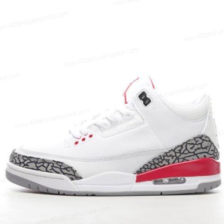 Zapatos Nike Air Jordan 3 Retro ‘Blanco Rojo Gris Negro’ Hombre/Femenino 136064-116