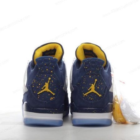 Zapatos Nike Air Jordan 4 Retro ‘Azul Oscuro Dorado Blanco’ Hombre/Femenino 1036660