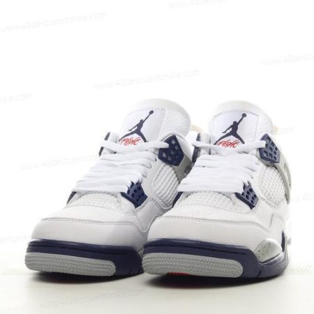 Zapatos Nike Air Jordan 4 Retro ‘Blanco Azul Marino Gris Rojo’ Hombre/Femenino DH6927-140