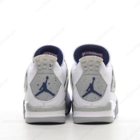 Zapatos Nike Air Jordan 4 Retro ‘Blanco Azul Marino Gris Rojo’ Hombre/Femenino DH6927-140