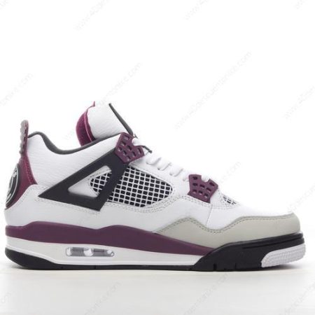 Zapatos Nike Air Jordan 4 Retro ‘Blanco Negro Gris Púrpura’ Hombre/Femenino CZ5624-100