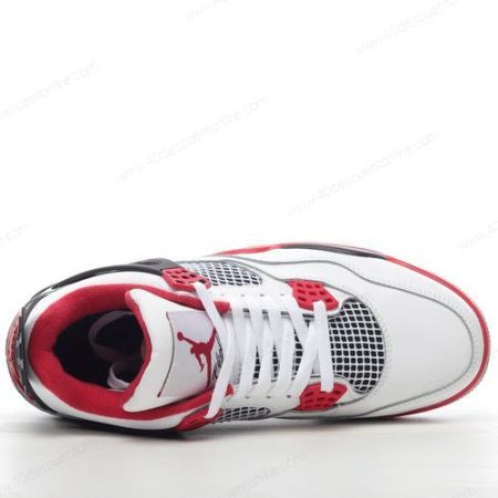 Zapatos Nike Air Jordan 4 Retro ‘Blanco Negro Gris Rojo’ Hombre/Femenino DC7770-160