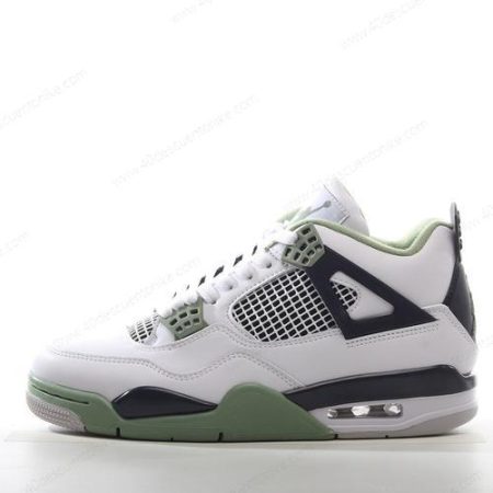 Zapatos Nike Air Jordan 4 Retro ‘Blanco Negro Verde’ Hombre/Femenino