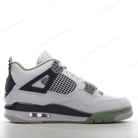 Zapatos Nike Air Jordan 4 Retro ‘Blanco Negro Verde’ Hombre/Femenino