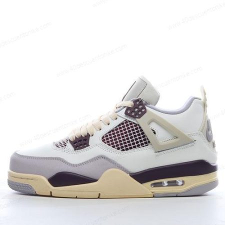 Zapatos Nike Air Jordan 4 Retro ‘Blanco Púrpura Marrón’ Hombre/Femenino Q490418-100
