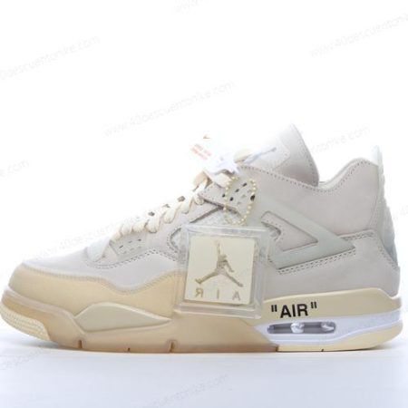 Zapatos Nike Air Jordan 4 x Off-White ‘Blanco Caqui’ Hombre/Femenino CV9388-100