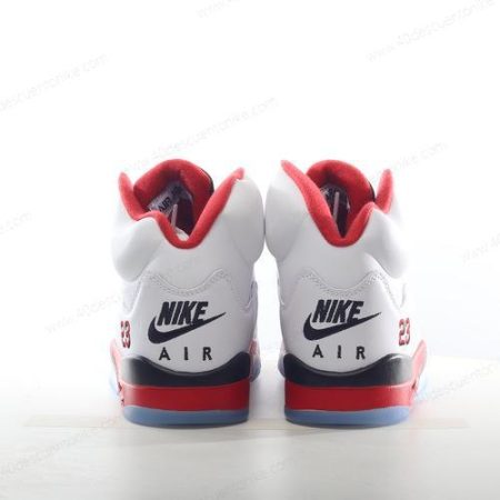 Zapatos Nike Air Jordan 5 Retro ‘Blanco Rojo Negro’ Hombre/Femenino 136027-120